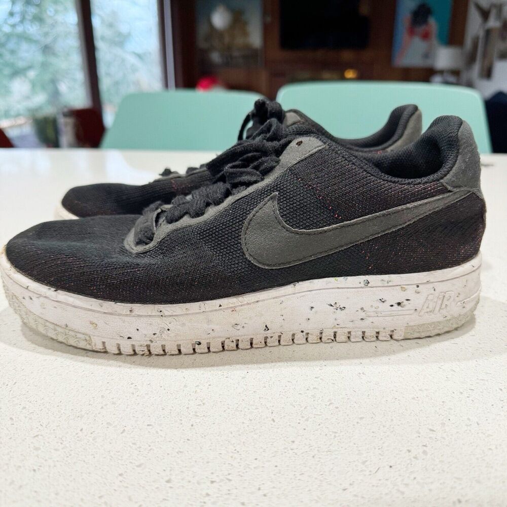 Nike Mens Air Force 1 Crater Flyknit Black Anthracite DC4831-003 Size 8‎